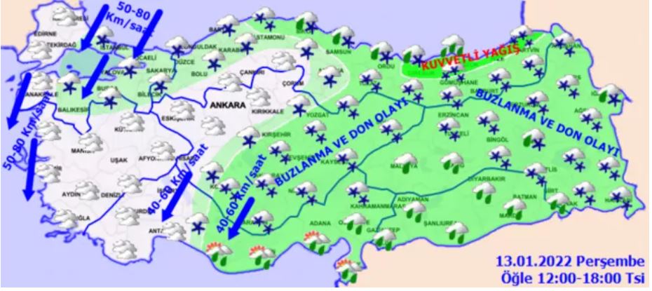 Meteorolojiden Yoğun Kar yağışı Uyarısı