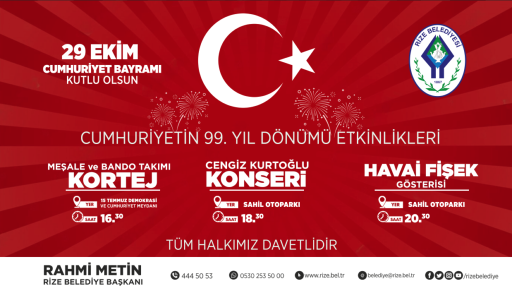 Rize de Cumhuriyet kutlamalarında konser