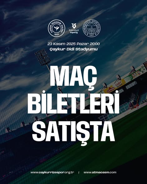 Çaykur Rizespor – Fenerbahçe  maçı biletleri satışa çıktı